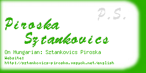 piroska sztankovics business card